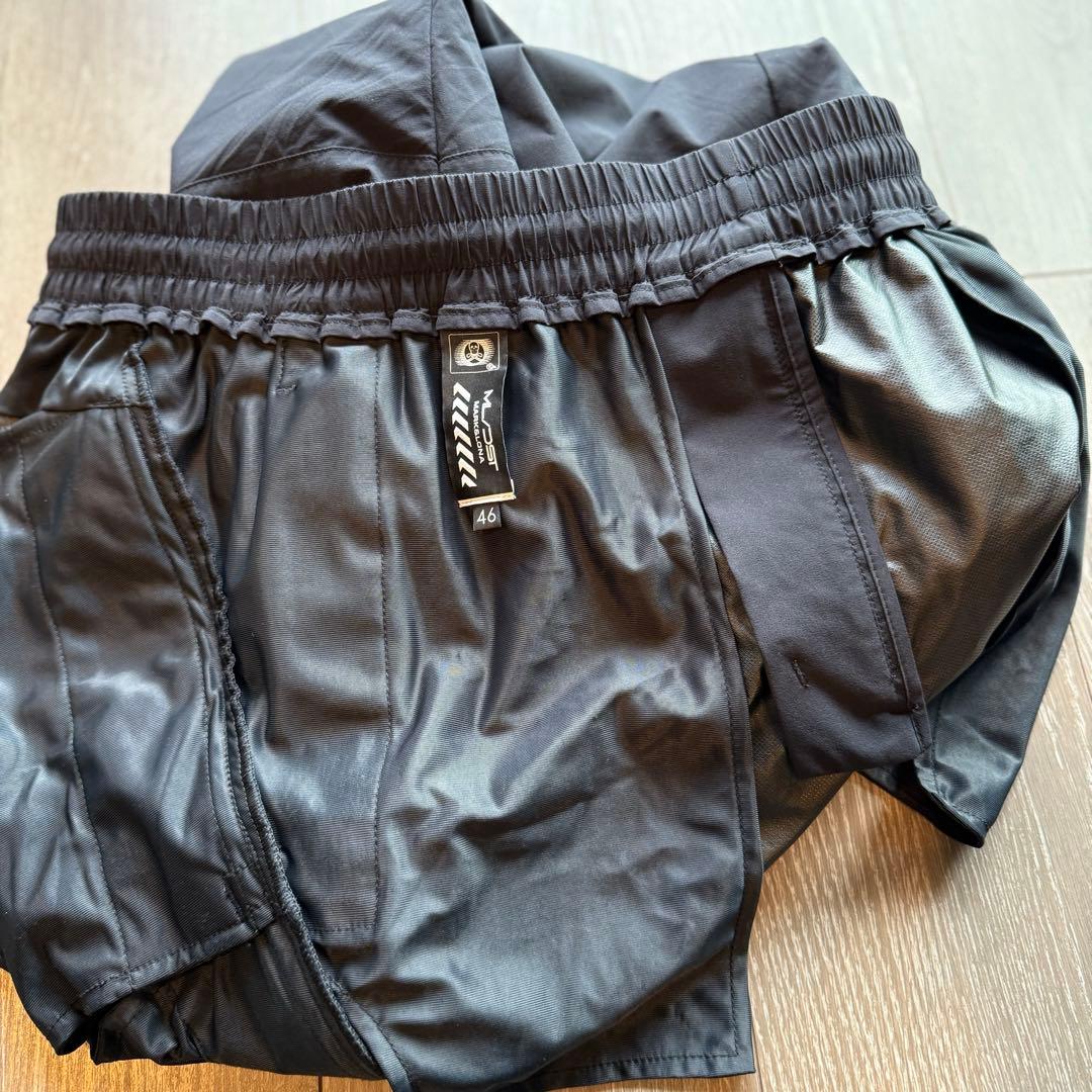 試着】MARK&LONA ナイロンパンツ 黒 ジョガー DST スウェット