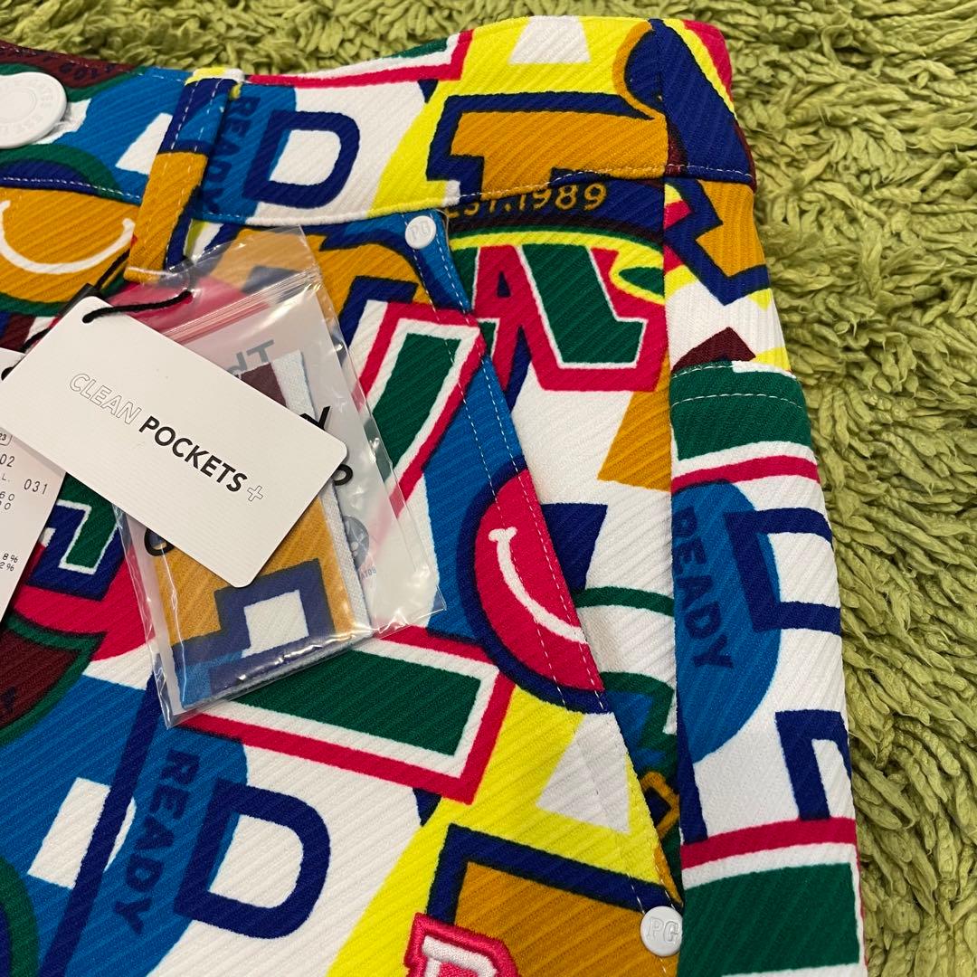 パーリーゲイツ カルゼジャガード裏起毛 スカート ＜カレッジロゴ＞ 総柄 0