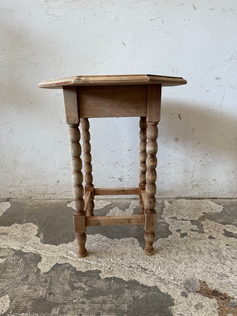 ビンテージ　八角形サイドテーブル　フラワースタンド　花台　剥離