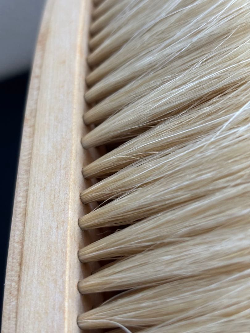 【美品】ブラシの平野　手植え水雷型　馬尾毛100% 金クシ付属