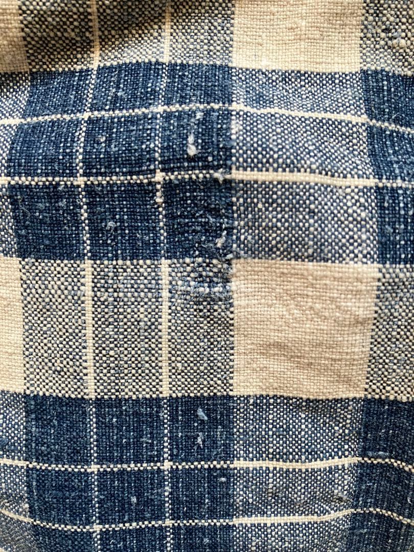 19世紀 フランス　アルザス　ケルシュ　リネン　インディゴ　クロス