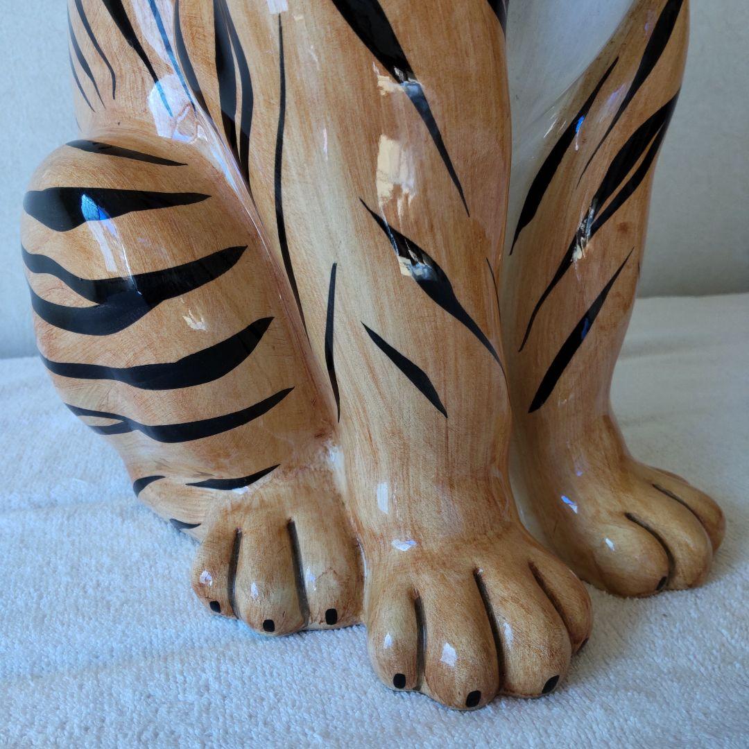 虎　陶器　置物　イタリア製