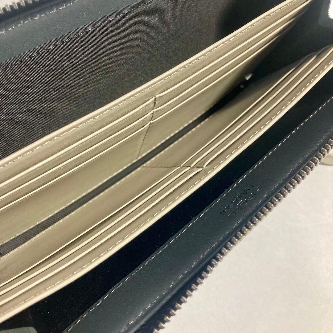 未使用級 HIROKO HAYASHI ラウンドファスナー 長財布 牛革