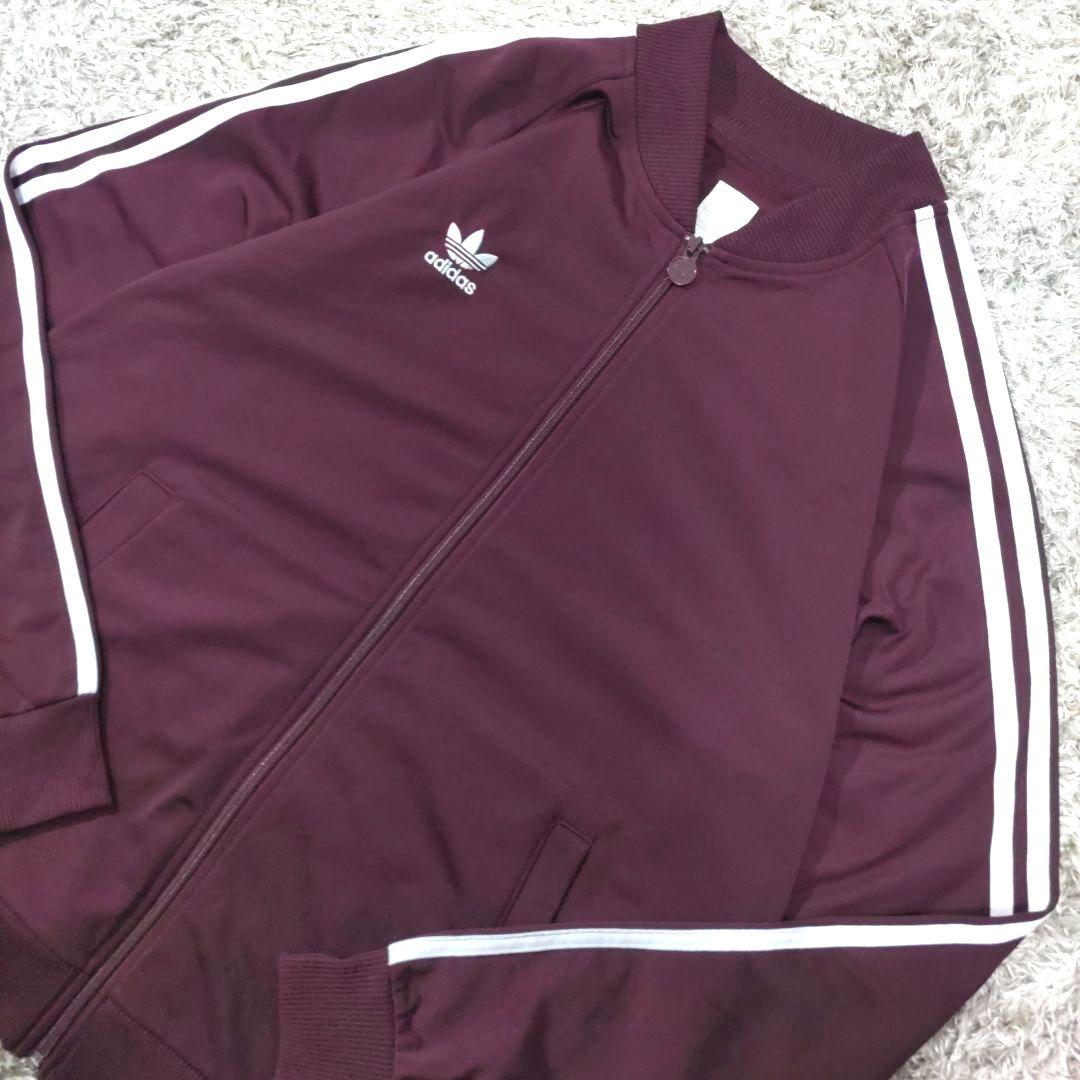 adidas　90s トラックジャケット　トレフォイルロゴ　ワインレッド