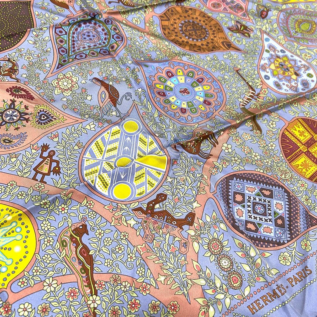 【極美品】エルメス　HERMES カレ90 生命の木　エルメス　生き物