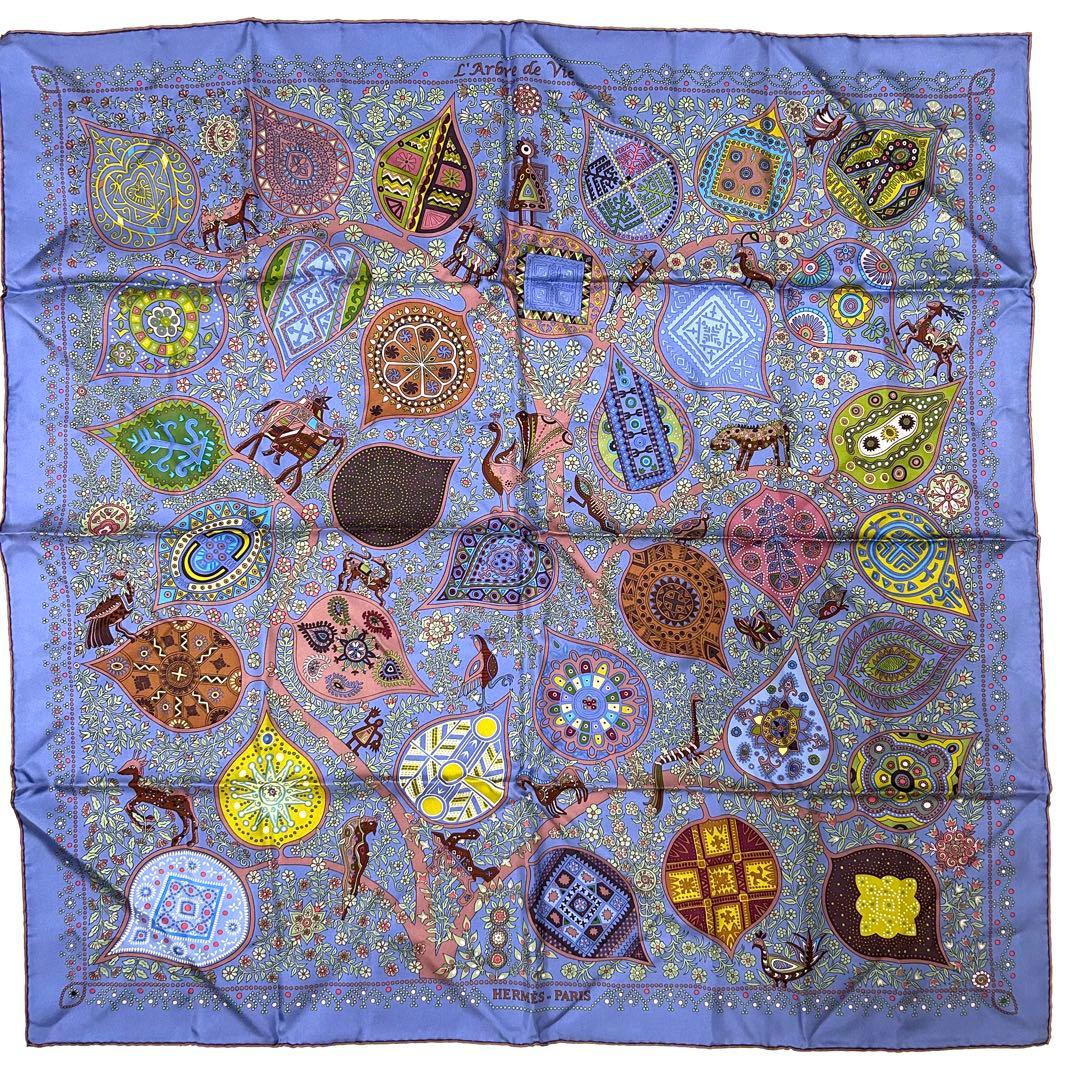 【極美品】エルメス　HERMES カレ90 生命の木　エルメス　生き物