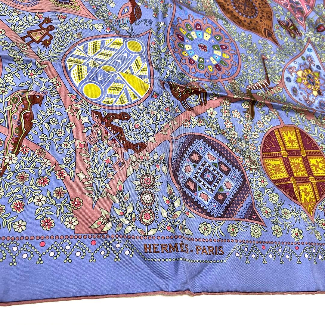 【極美品】エルメス　HERMES カレ90 生命の木　エルメス　生き物