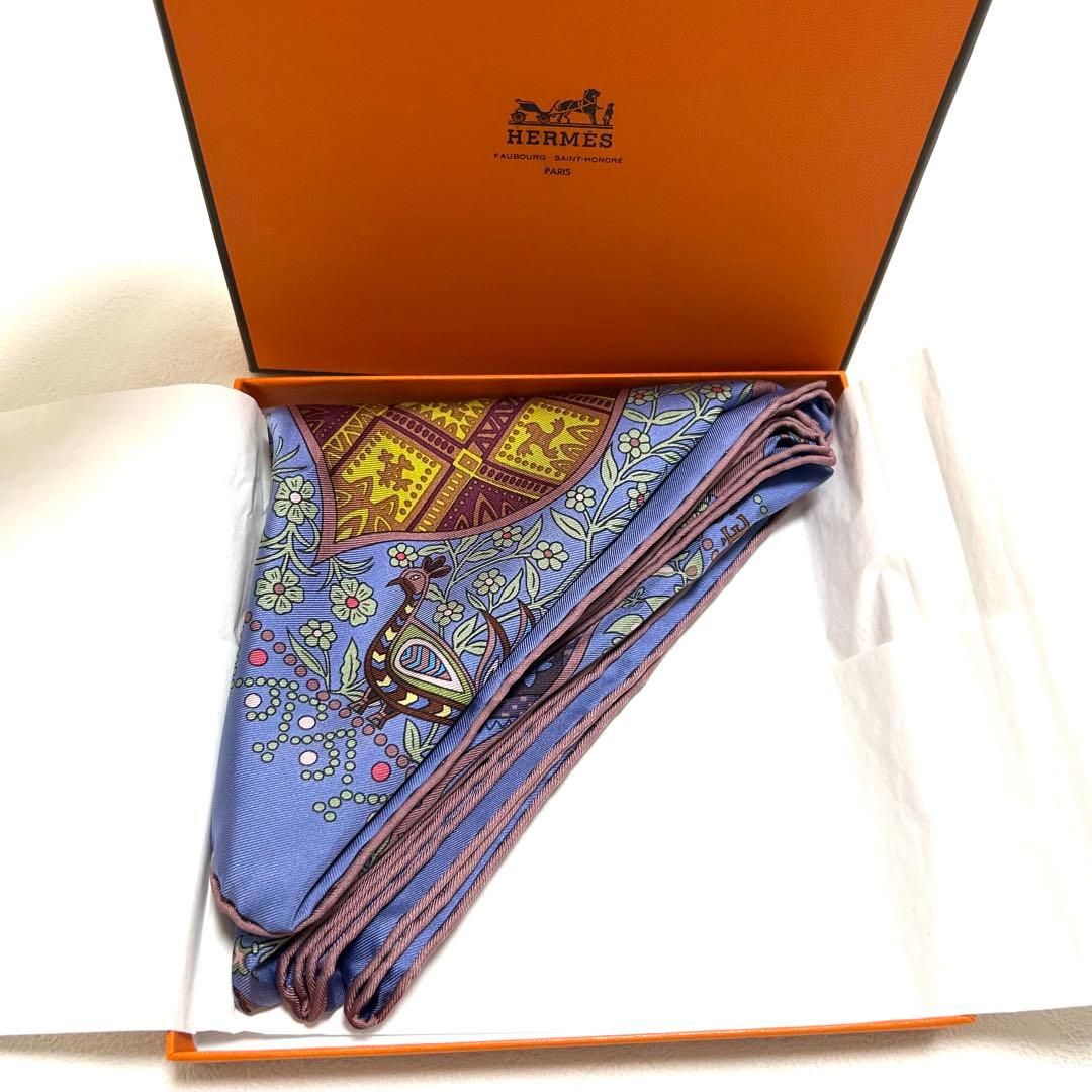 【極美品】エルメス　HERMES カレ90 生命の木　エルメス　生き物