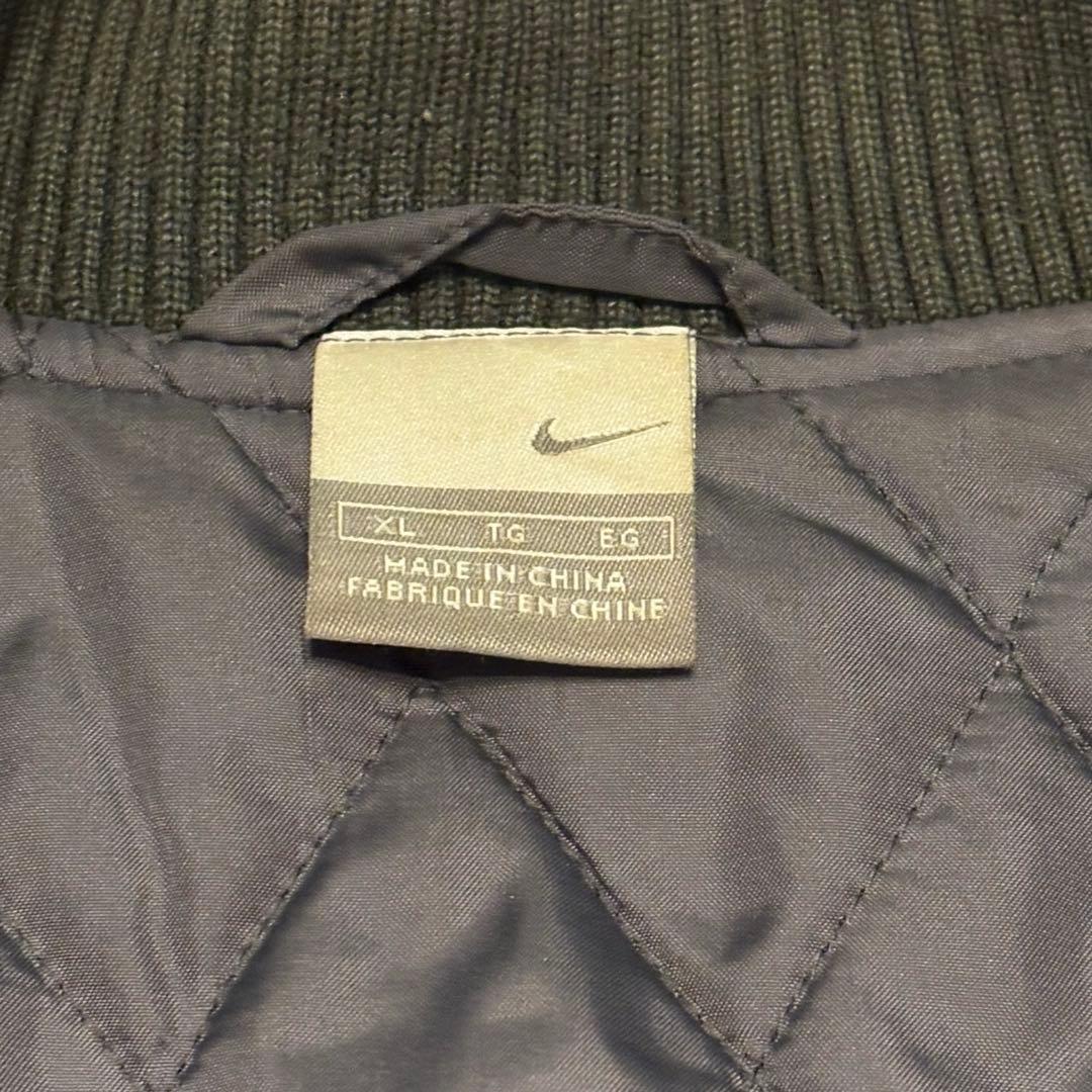 NIKE NASA 蛍光ロゴ　レザー切り替え　希少デザイン　肉厚ジャケット