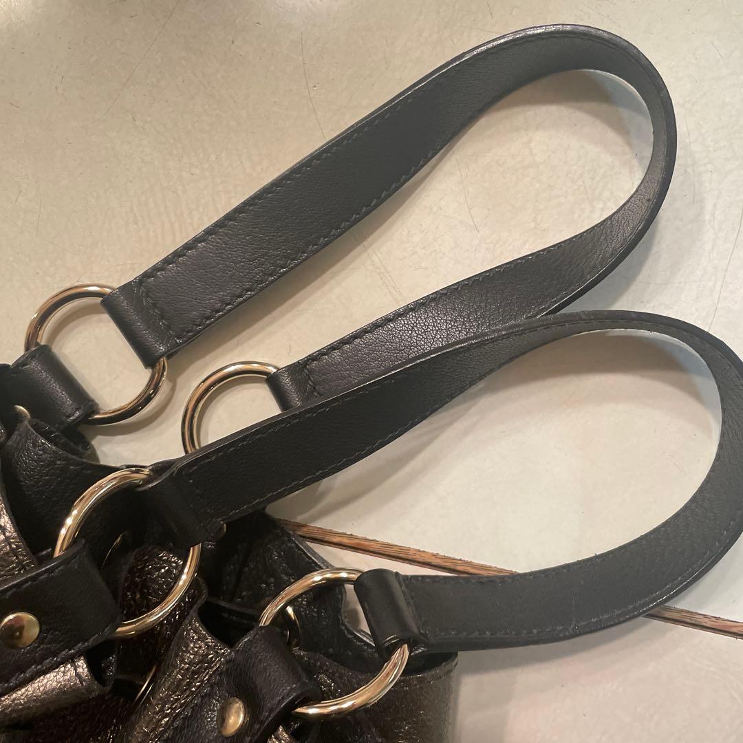 SAINT LAURENT サンローラン リバーシブルバッグ　黒　ブロンズ