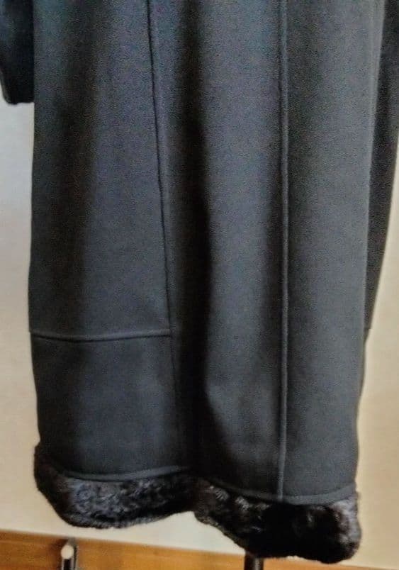 イヴサンローラン ロングコート ブラック F36 ファー襟 ウール