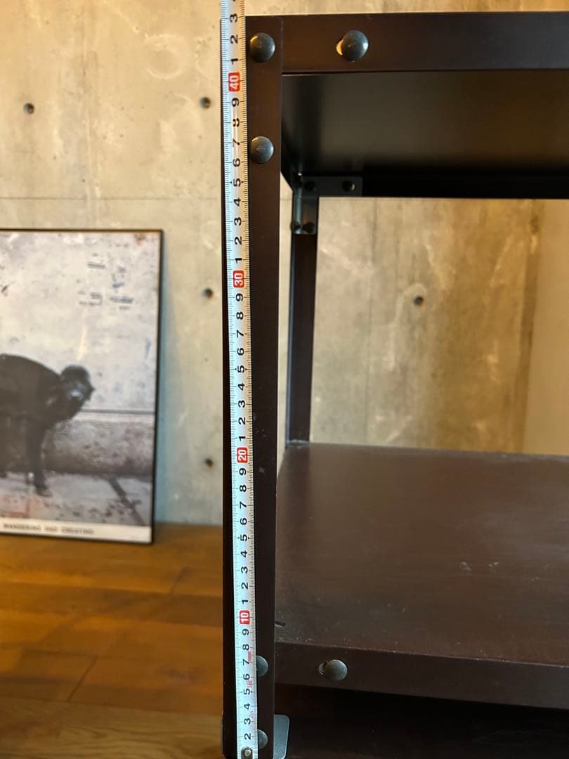 ダークブラウン スチールラック 棚