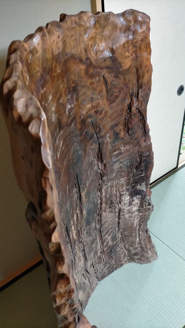 【職人一刀彫】 高級 欅 ついたて 鷹＆虎 衝立 国産工芸 希少 迫力　和風