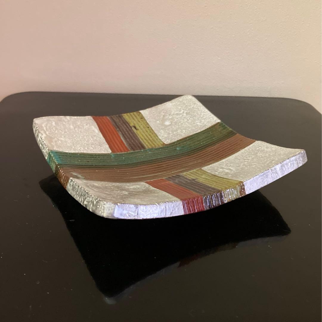 魯山人 美食道楽 和食器揃シリーズ 祥山窯 色絵銀彩糸巻文四方皿 5枚揃