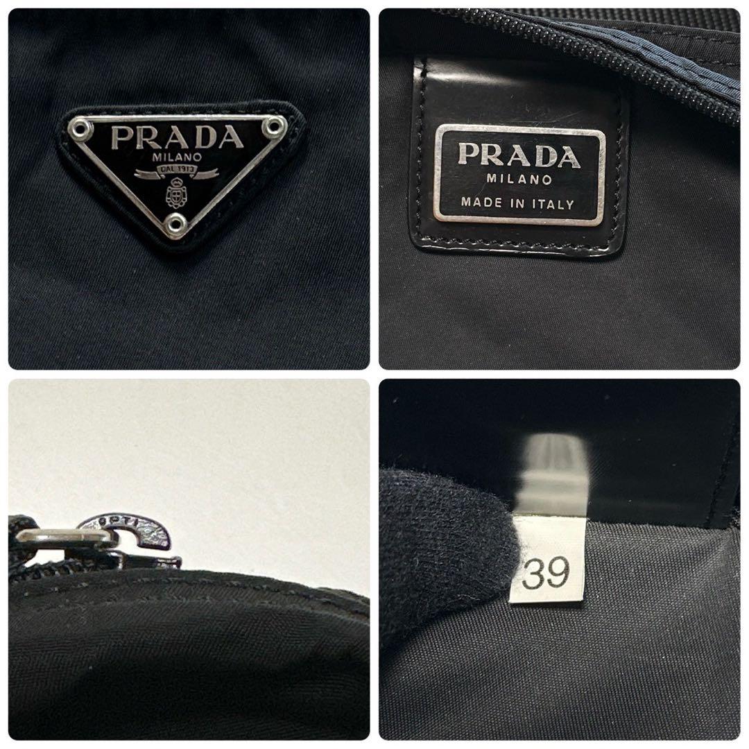 j93【極美品】プラダ 三角ロゴ ナイロンブラック ショルダーバッグ