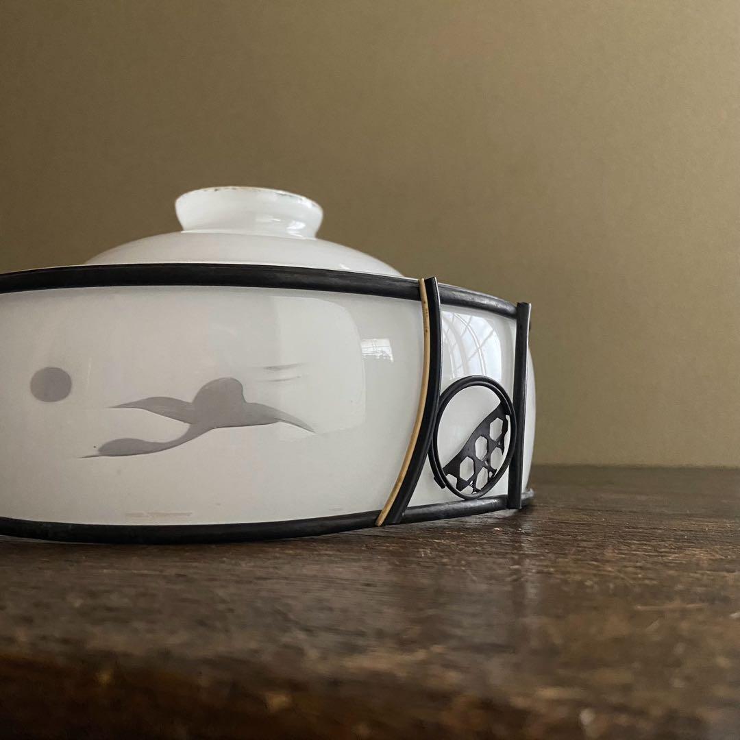 大正　電笠　美品　ガラスシェード　切子