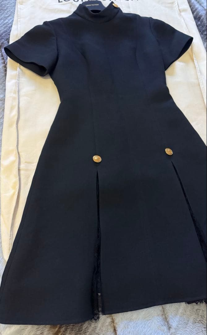 ルイヴィトン ウール シルク プレッピー マーチンゲール ドレス レース