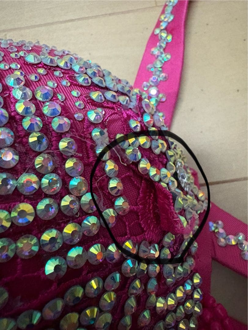 【みゃお】ビーズ装飾付きピンクチュール