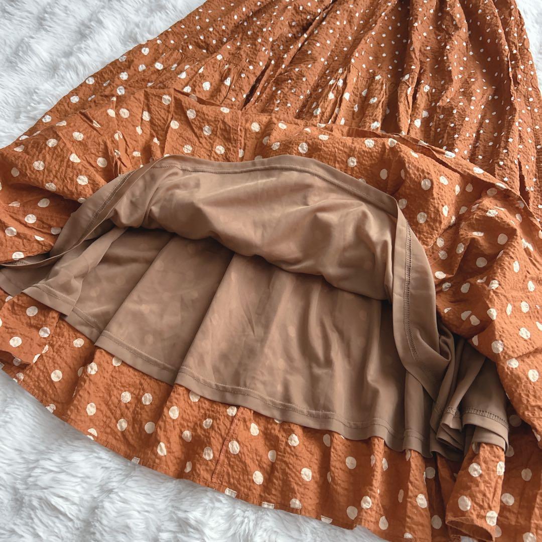 ビアズリー★ドットパッチワークスカート　フレア　ティアード