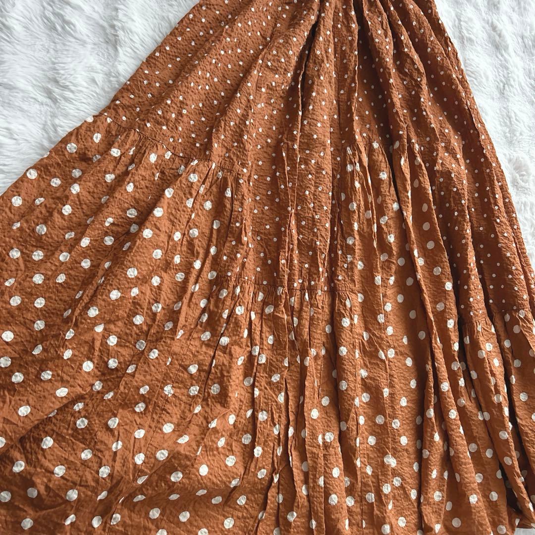 ビアズリー★ドットパッチワークスカート　フレア　ティアード