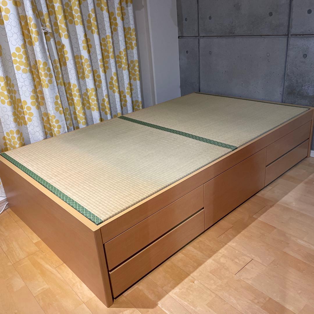 【大特価！！】畳ベッド セミダブルベッド 収納 引き出し ヘッドレスタイプ