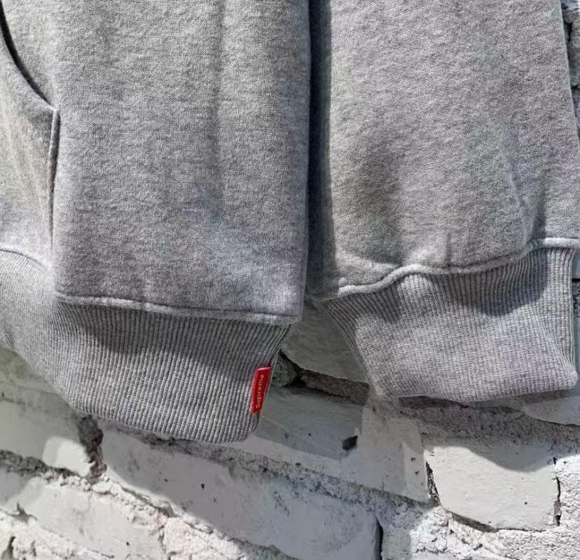 Supreme サテンアップリケ スウェットパーカー ブラック M