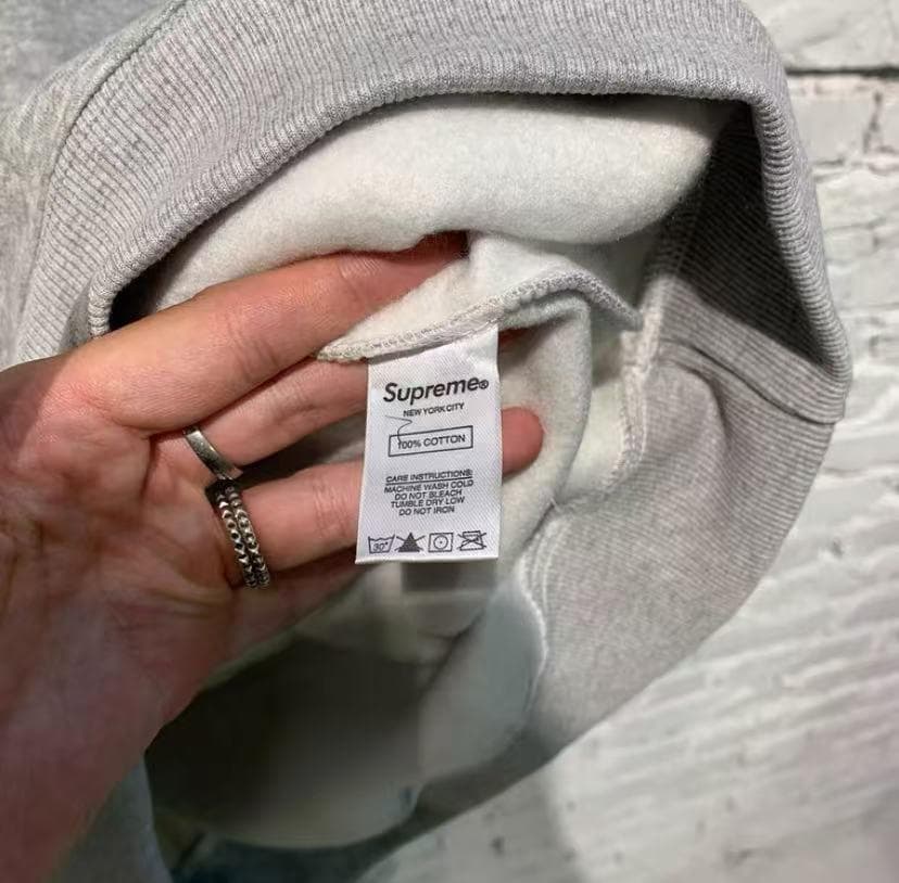 Supreme サテンアップリケ スウェットパーカー ブラック M