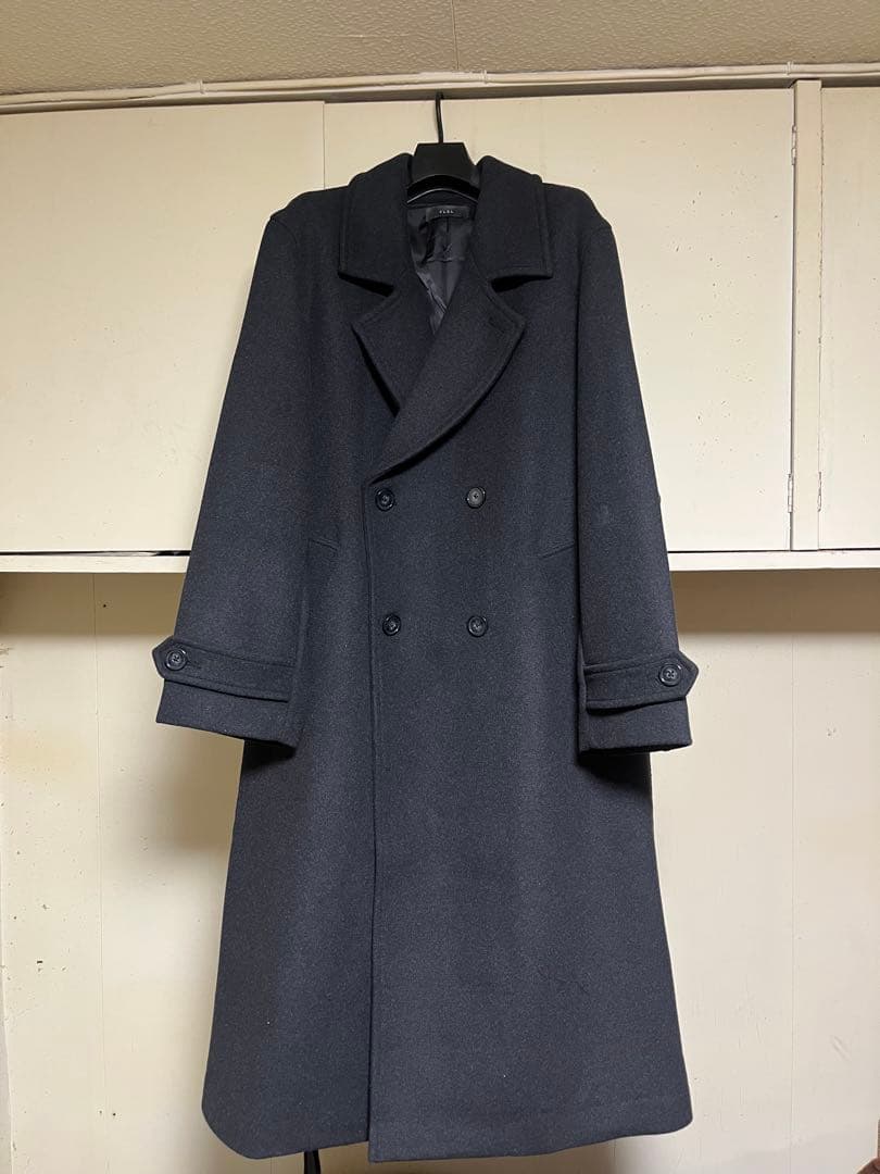 CLEL ウールブレンドテックメルトンダブルチェスターコート