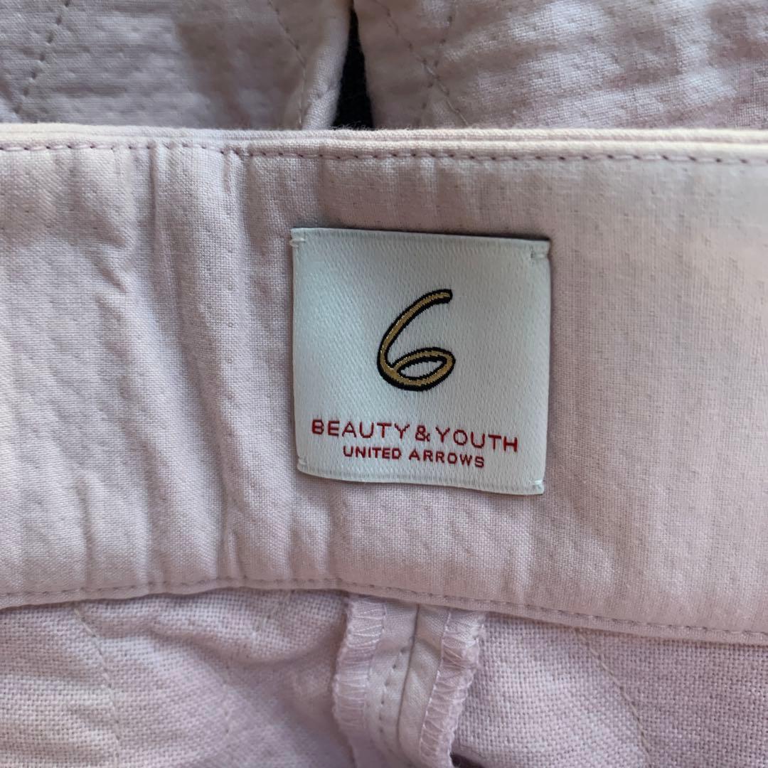 6 rokuロク キルティングジョガーパンツ 前ボタン 38 新品 ピンク