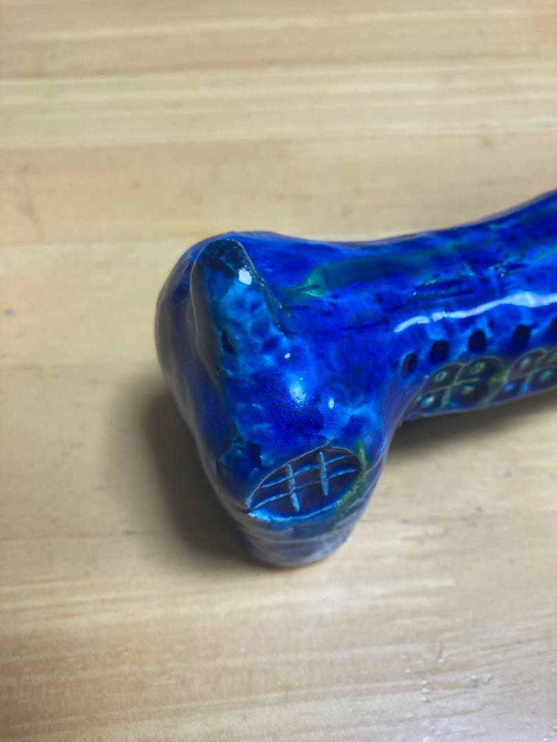 美品　イタリア　老舗陶器　ビトッシ　「BITOSSI」リミニブルーシリーズ　犬