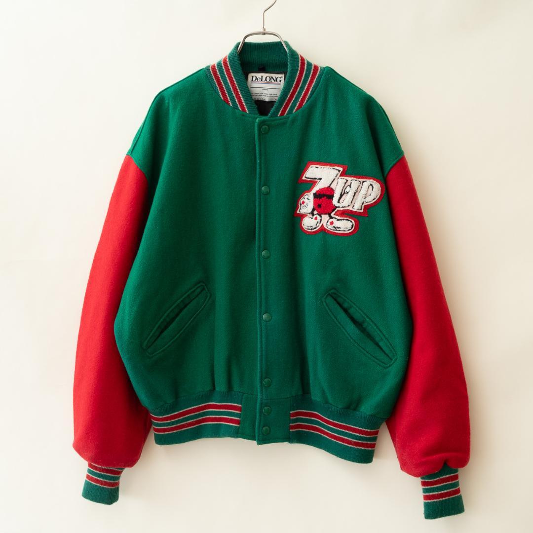 90s USA製 DeLONG×7UP デロング スタジャン メンズ XL 古着