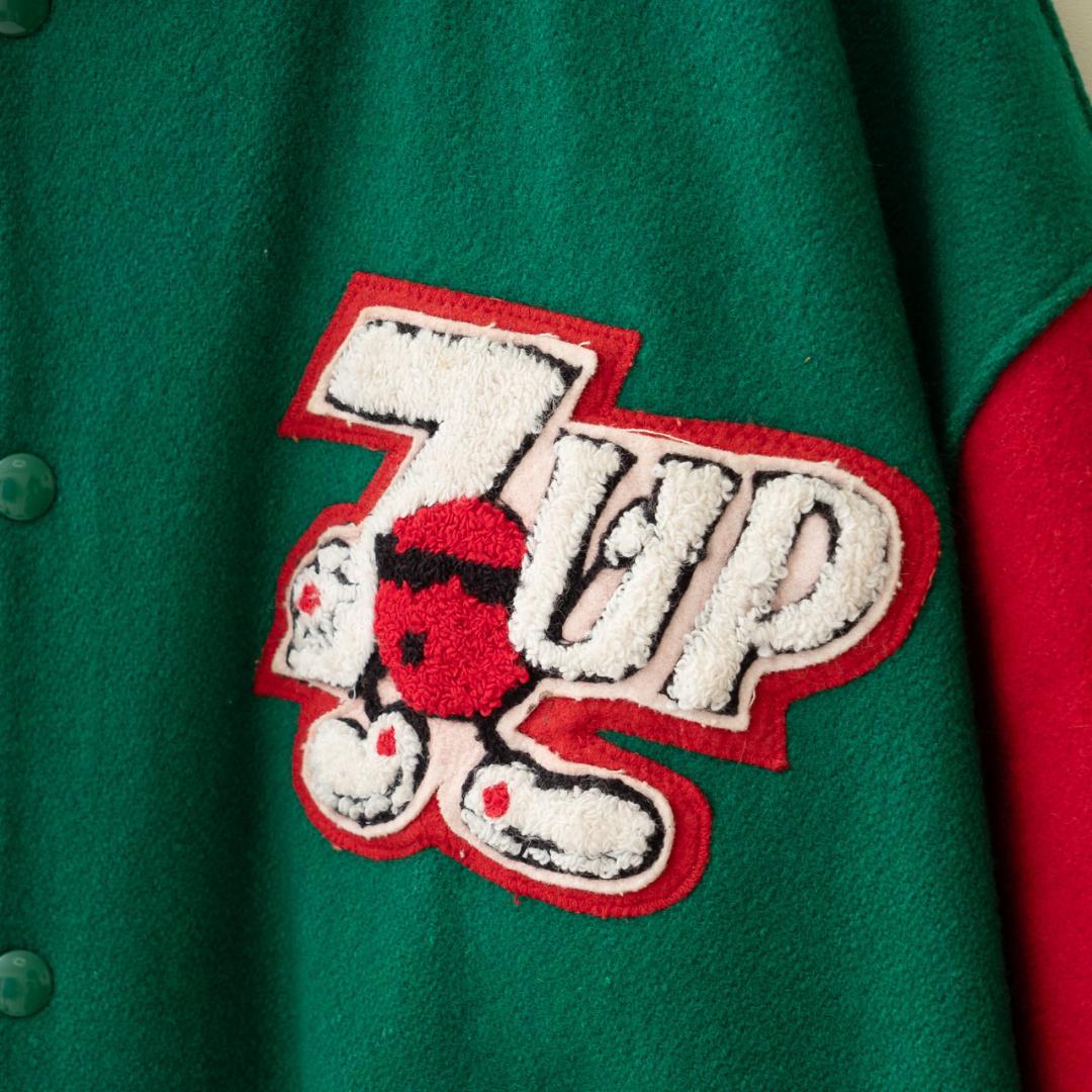 90s USA製 DeLONG×7UP デロング スタジャン メンズ XL 古着