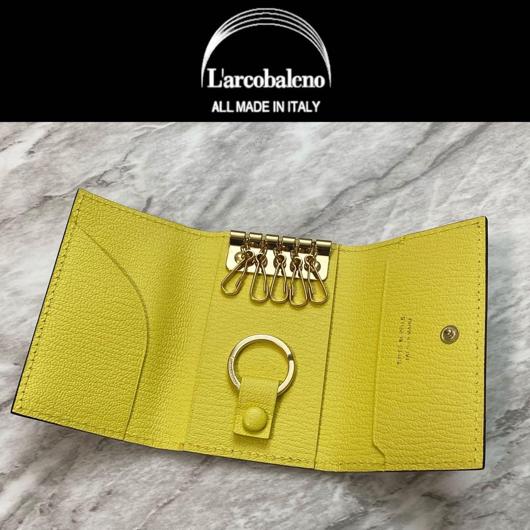 2359【新品 定価2万円】ラルコバレーノ★キーケース★GRAY/YELLOW★