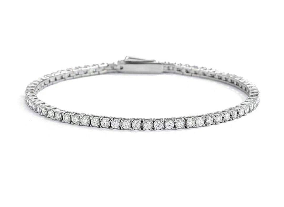 Dカラー（完全無色、最高ランク）　モアサナイト　ブレスレット　0.1c　6-15