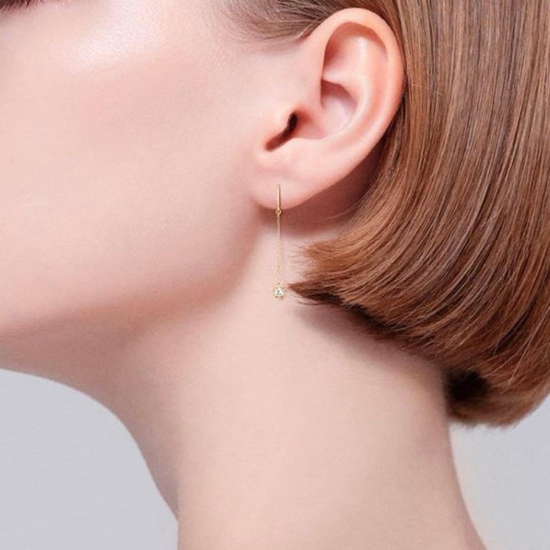 アーカーティアチェーンピアス片耳　ダイヤイエローゴールド　AHKAH