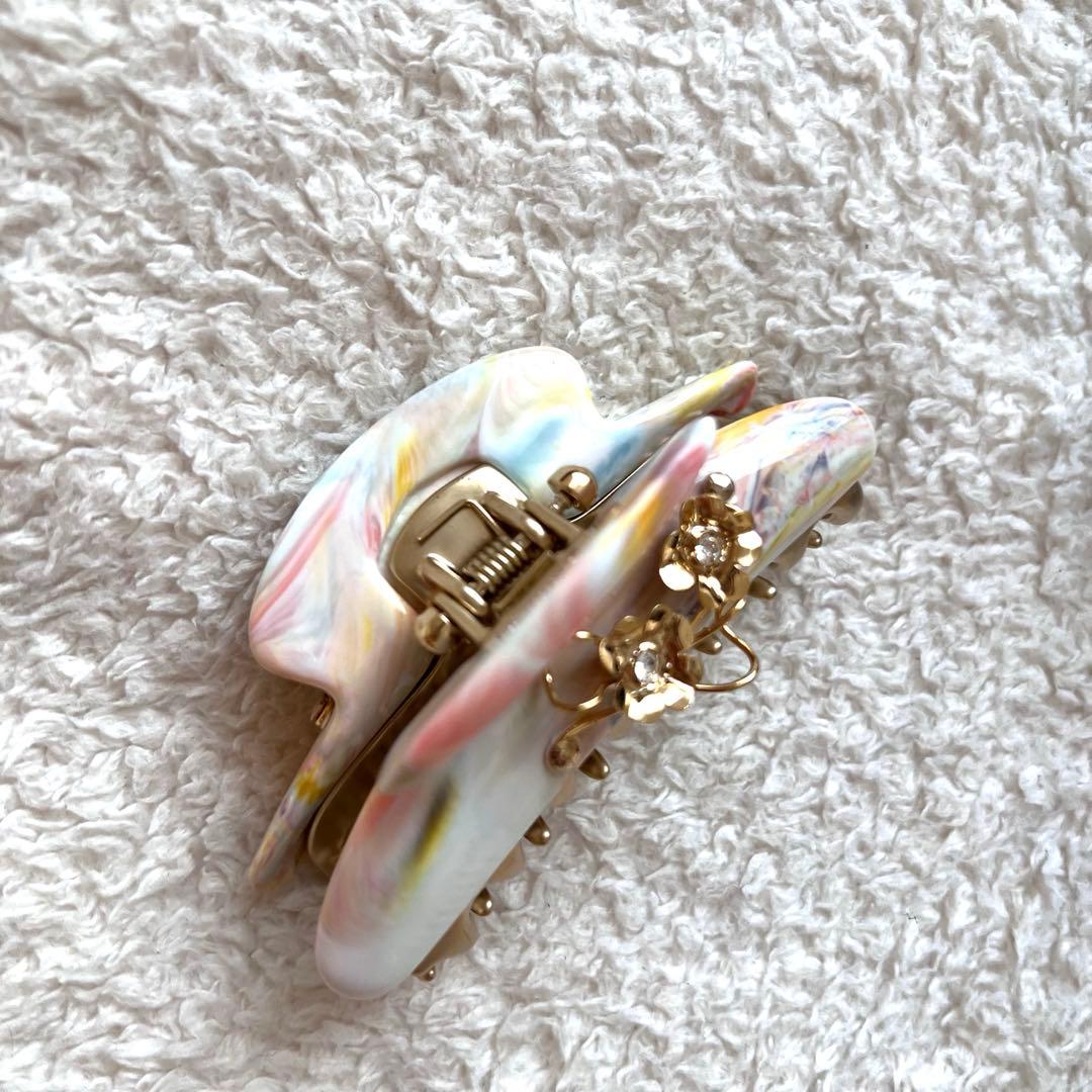 【新品完売品】アッカ acca ヘアクリップ ルーチェフラワークリップ マーブル