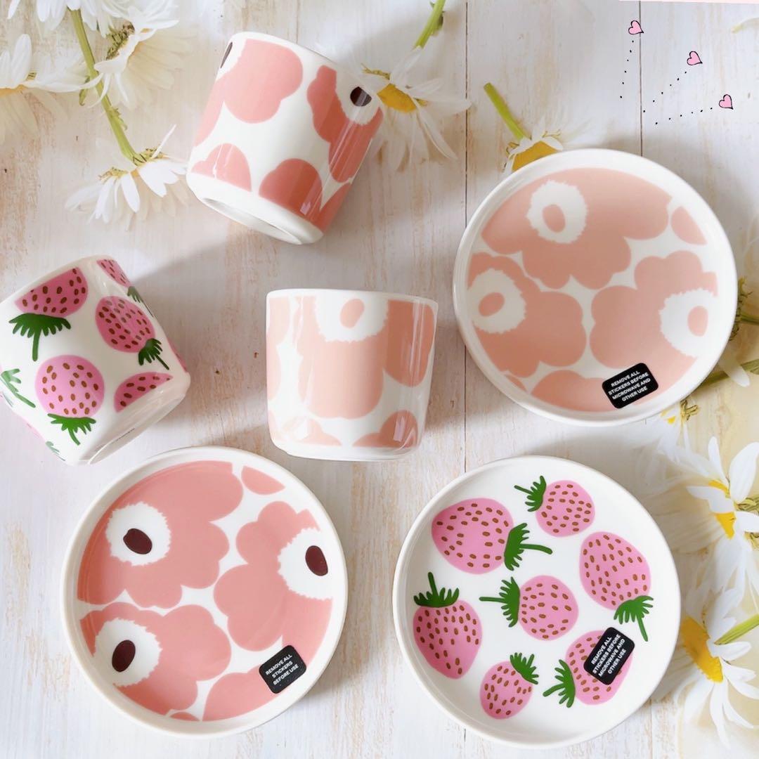 ♡マリメッコ ラテマグ プレート マンシッカ ウニッコ ピンク 日本限定