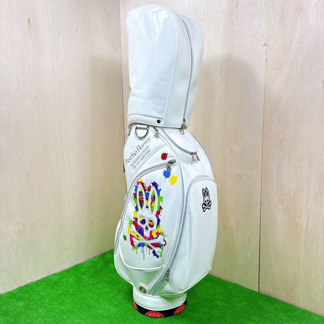 【数量限定品】 PsychoBunny キャディバッグ ホワイト エナメル 美品