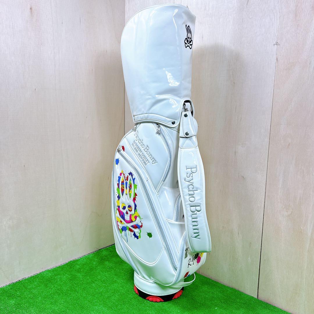 【数量限定品】 PsychoBunny キャディバッグ ホワイト エナメル 美品