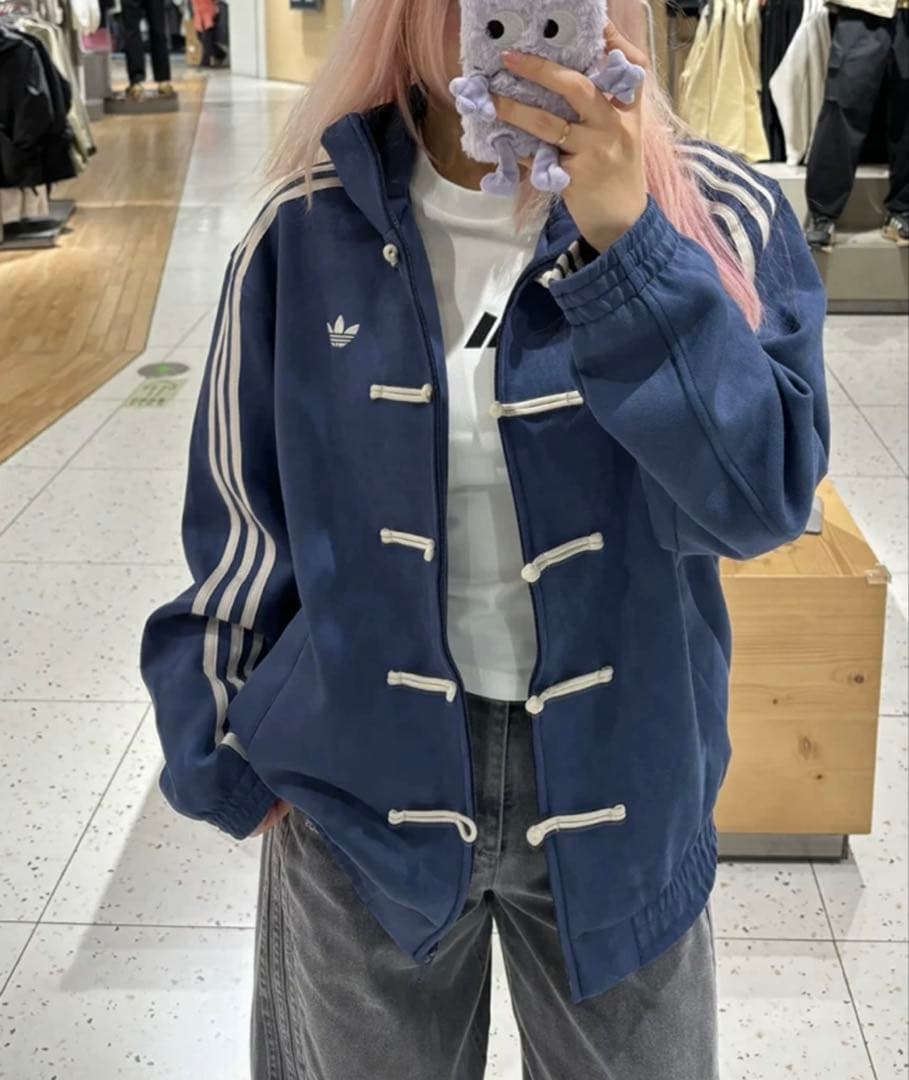 新品 アディダス 中国限定 蛇年 トラックジャケット 青色 男女兼用 Sサ