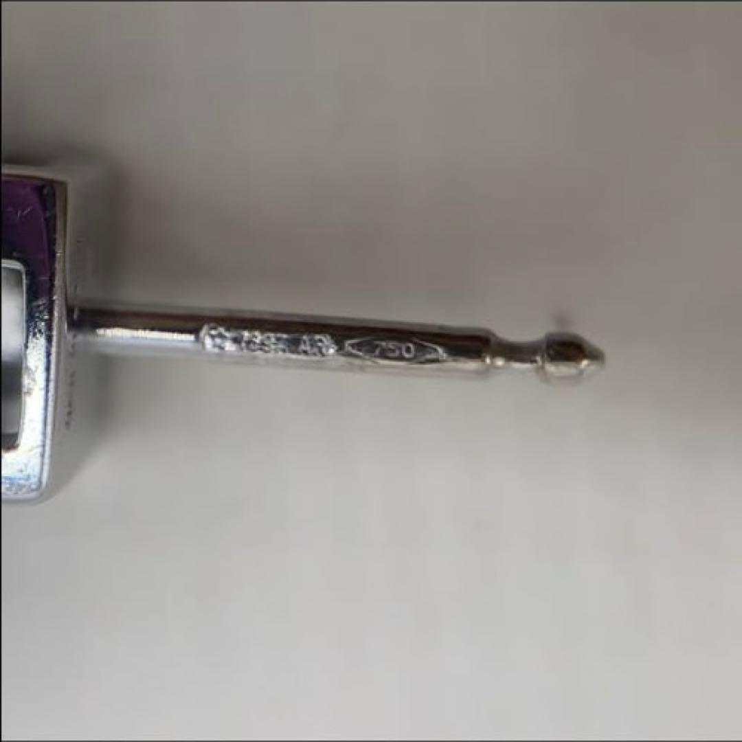 【美品/希少/洗浄済】GUCCI ピアス　K18WG スクエア　ホワイトゴールド