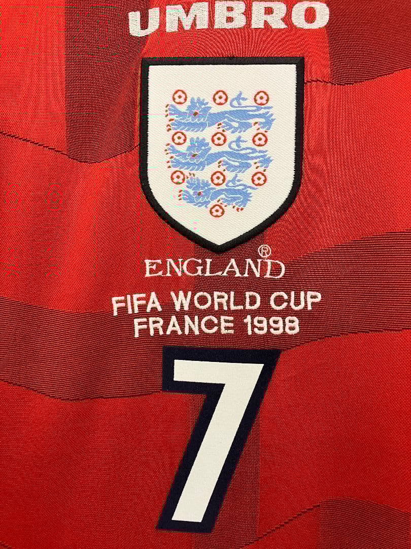 98-99 イングランド代表　ベッカム　アンブロオフィシャル　長袖ユニフォーム