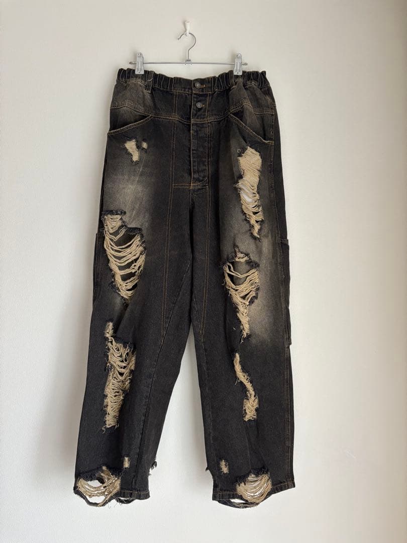 【あ】BALLSY BROTHERS ダメージオーバールーズデニムパンツ