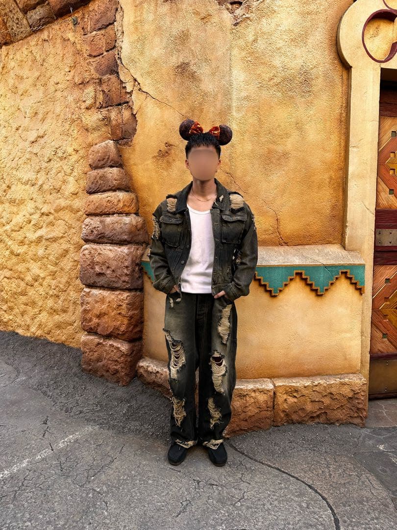 【あ】BALLSY BROTHERS ダメージオーバールーズデニムパンツ