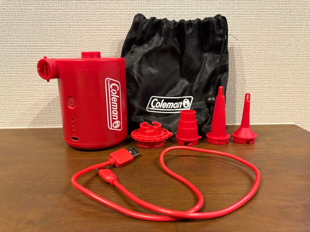 Colemanインフレーターマットハイピークダブルピロー2個セットモバイルポンプ