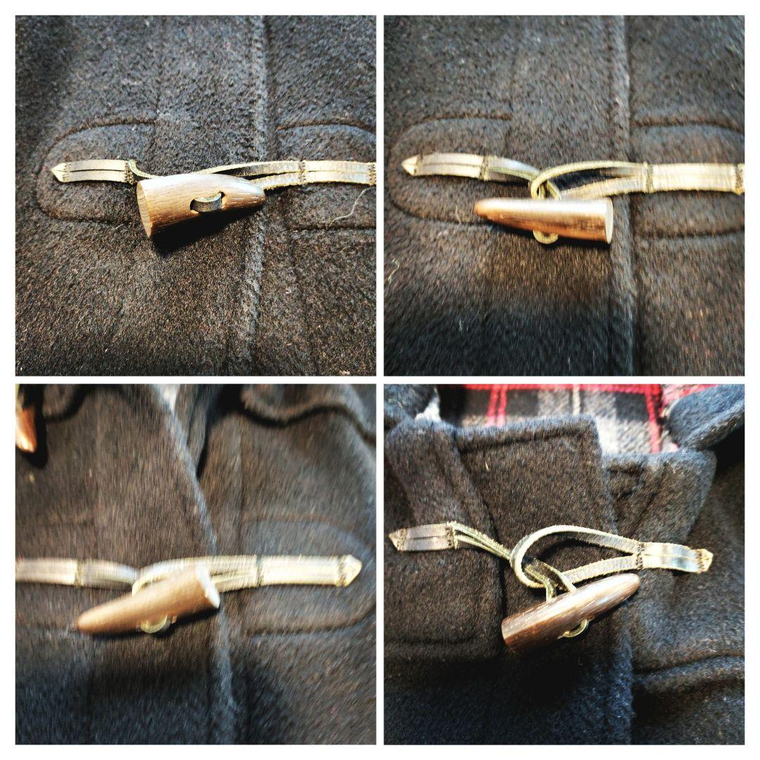 グローバーオール ダッフルコート ウール ブラック 英国製 ロング丈 肉厚 52