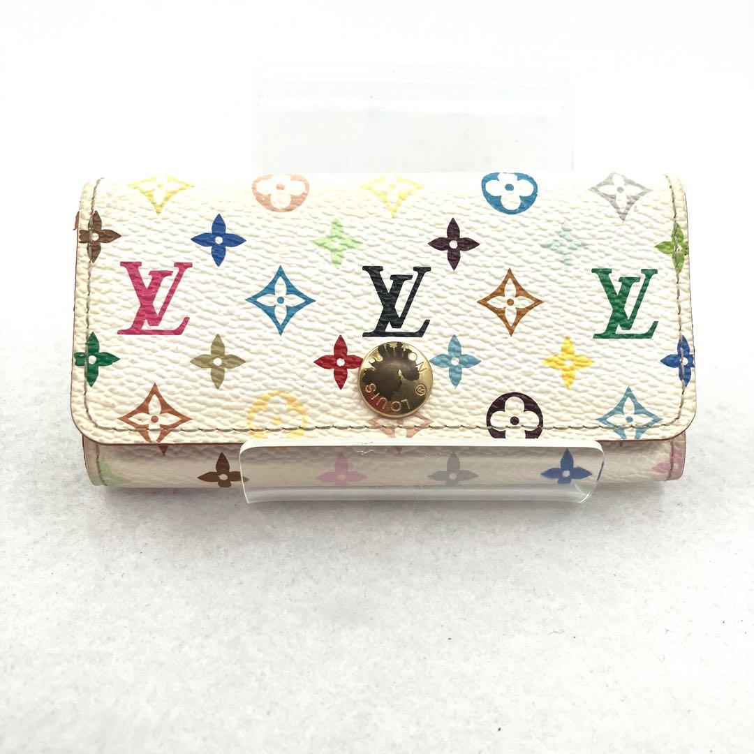 ルイヴィトン キーケース 4連 ミュルティクレ モノグラム マルチカラー 白