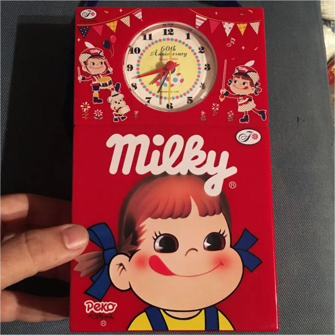 希少品❗️ 不二家 ぺこちゃん ミルキー目覚まし時計 - メルカリ