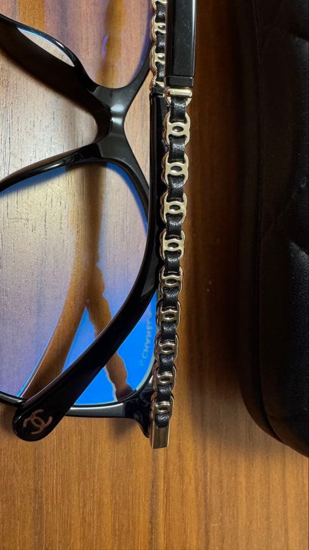 最終価格CHANEL スクエア シェイプ ブルーライトカット アイウェア