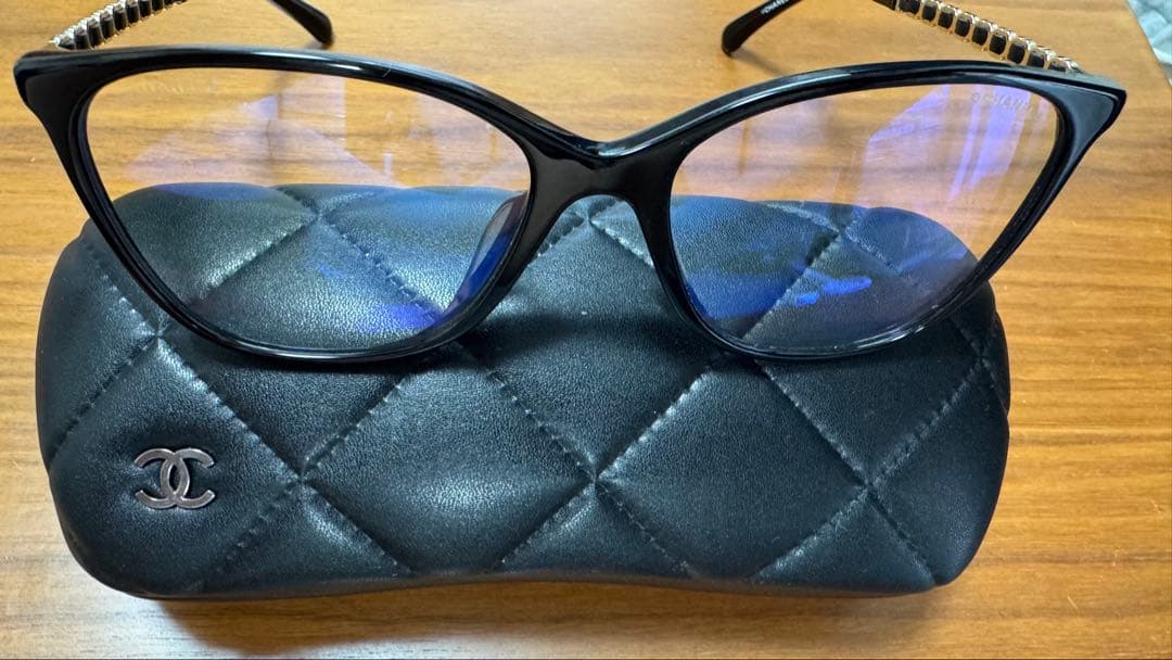 最終価格CHANEL スクエア シェイプ ブルーライトカット アイウェア